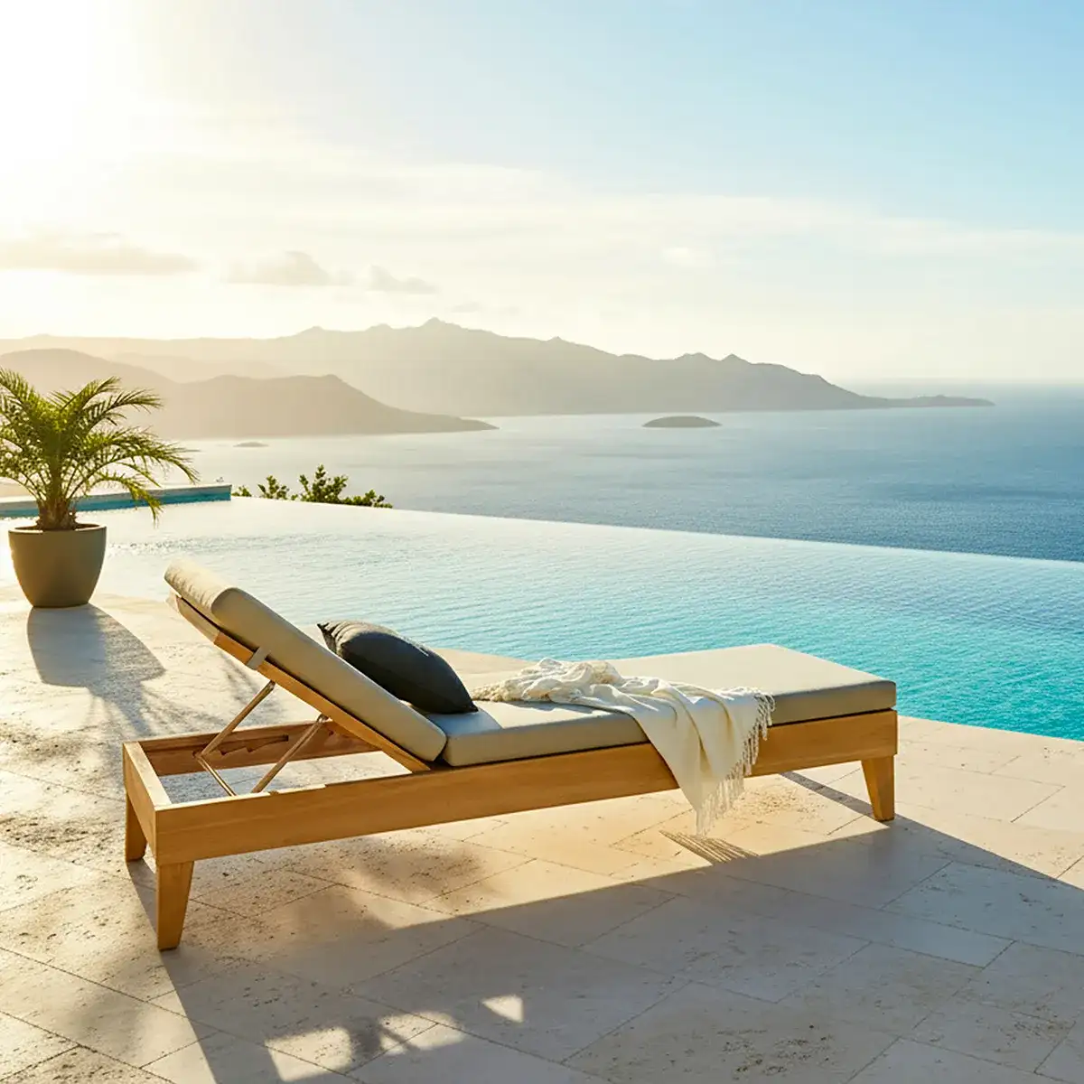 Giường Tắm Nắng Gỗ Teak