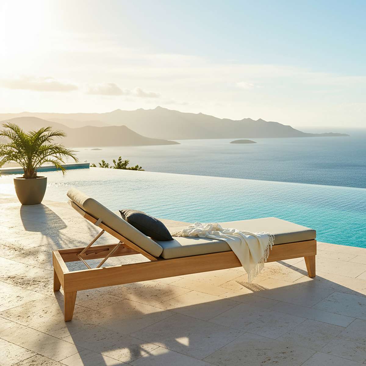 Giường Tắm Nắng Gỗ Teak