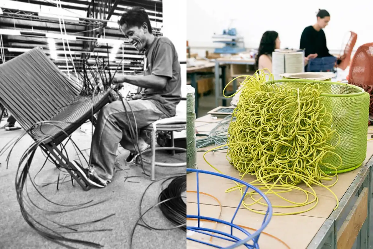 Image of craftsmen working in the DEDON factory