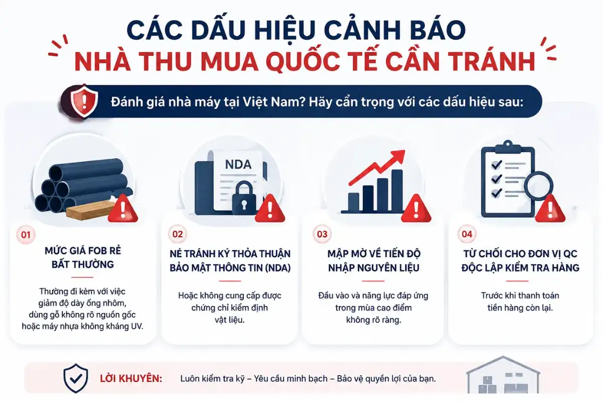 Các dấu hiệu cảnh báo rủi ro khi đánh giá nhà máy nội thất ngoài trời 