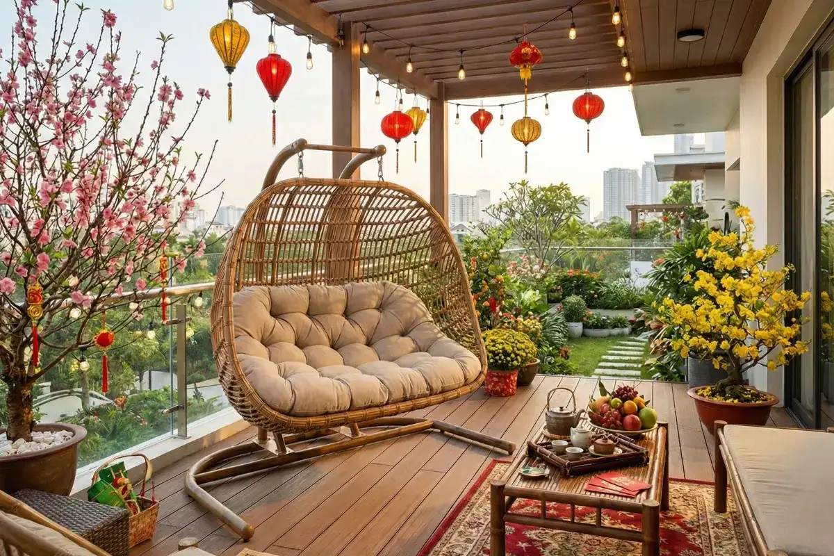 Top 10+ Ý Tưởng Decor Tết Ngoài Trời Đẹp Cho Sân Vườn Villa