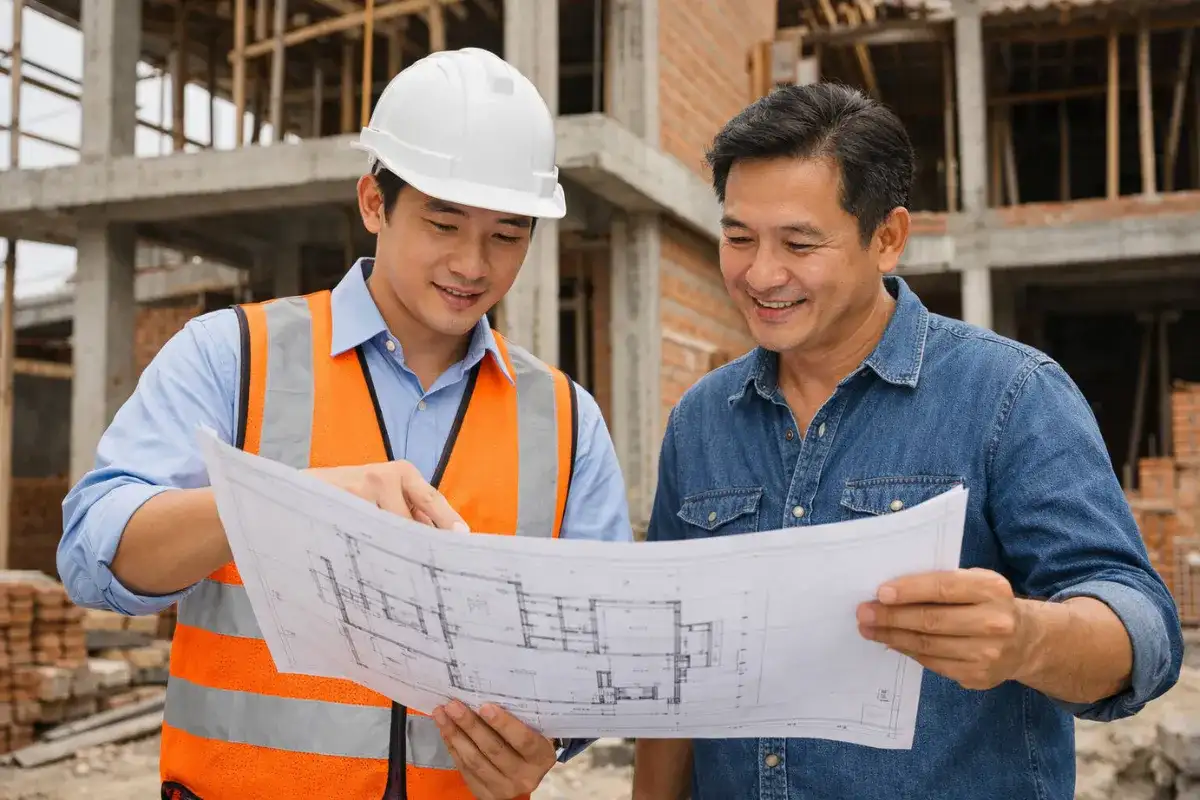 Factory representatives reviewing production planning and manufacturing capacity