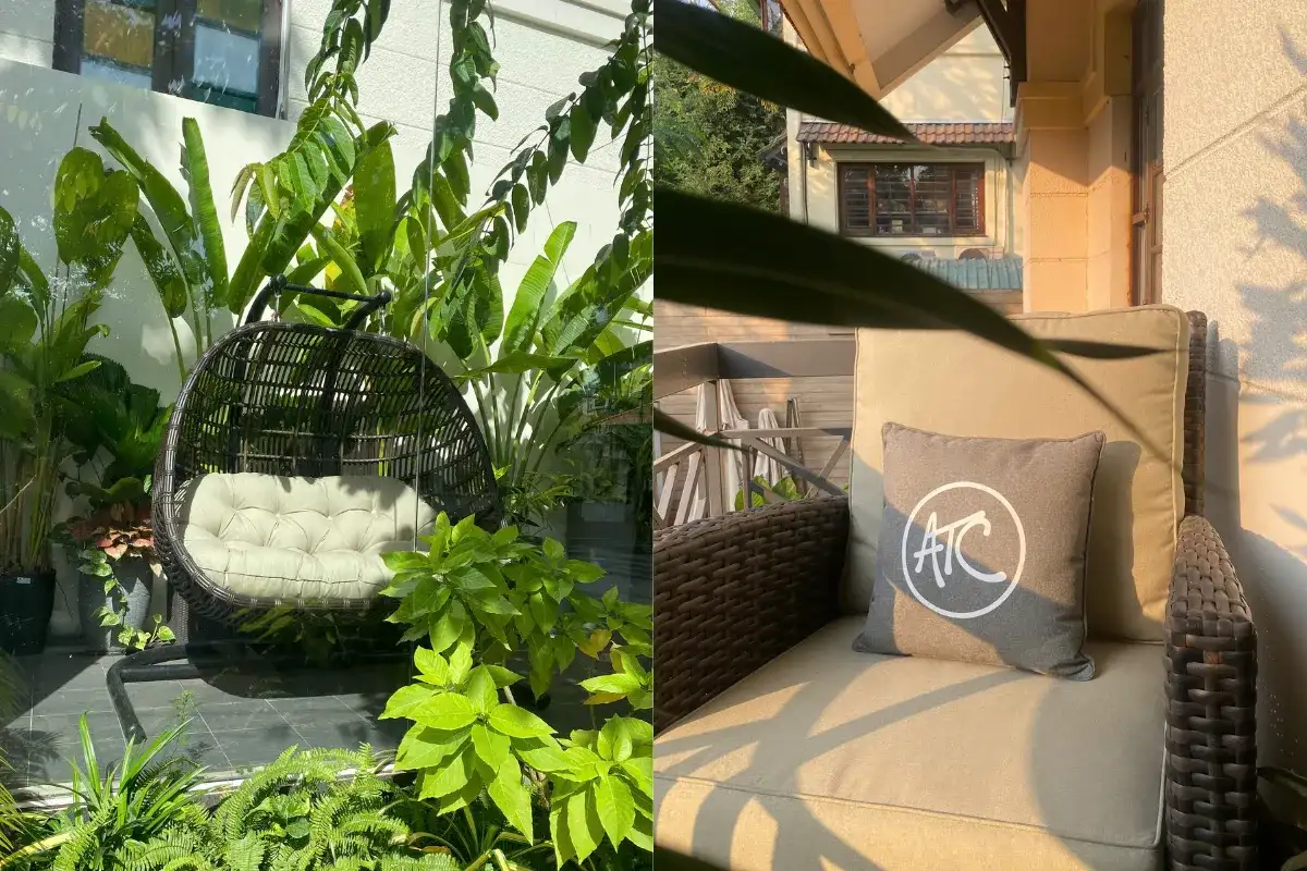 Ghế xích đu và sofa ngoài trời với vật liệu được kiểm tra khả năng chống tia UV và độ ẩm