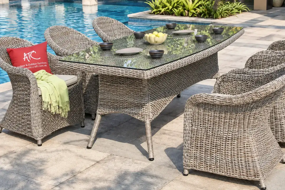 Ghế ăn ngoài trời bằng mây nhựa HDPE cho nhà hàng, khách sạn và khu nghỉ dưỡng