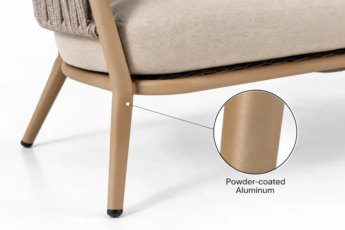Powder-coated aluminum weatherproof restaurant dining chair