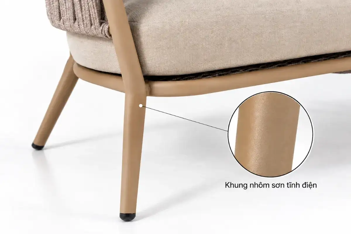 Ghế ăn ngoài trời nhà hàng bằng nhôm sơn tĩnh điện chống chịu thời tiết