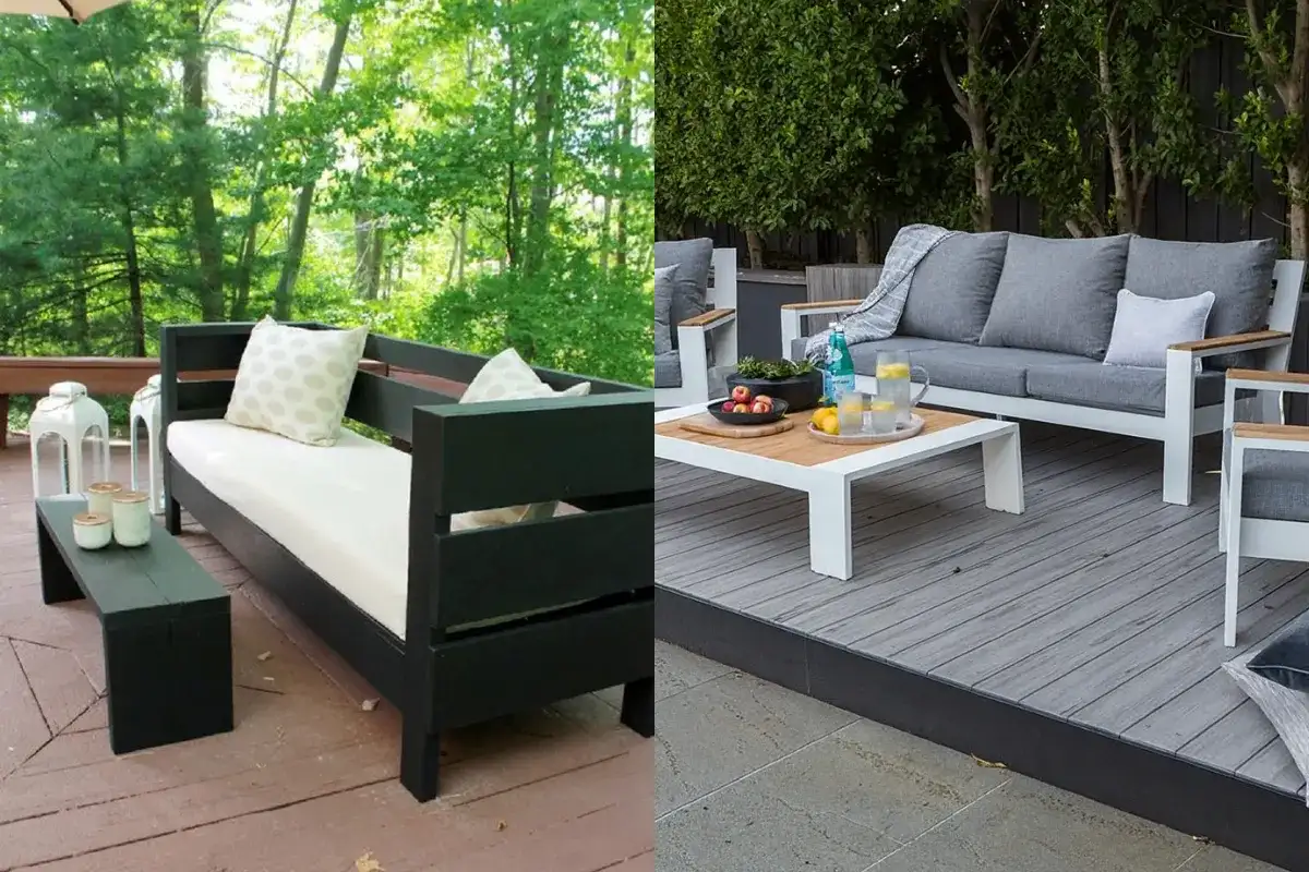 Hình ảnh bộ ghế sofa ngoài trời sử dụng khung thép