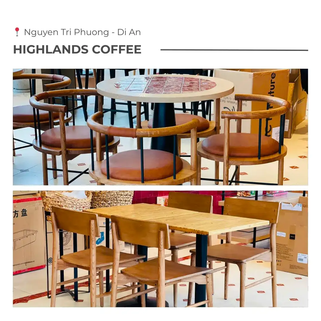 Wooden Furniture Delivery for Highlands Coffee in Nguyen Tri Phuong