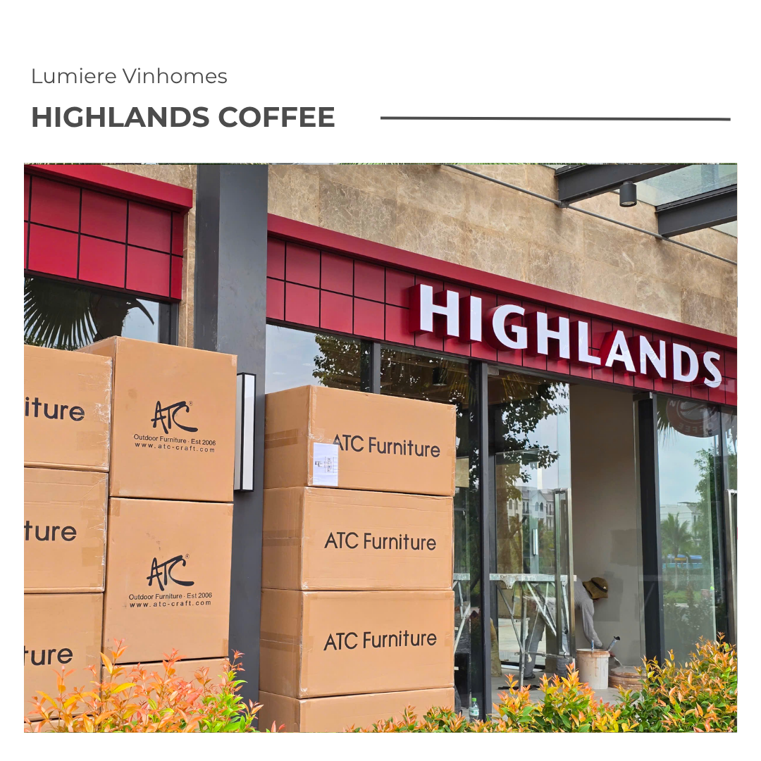 Outdoor Furniture Delivery for Highlands Coffee at Lumiere Vinhomes