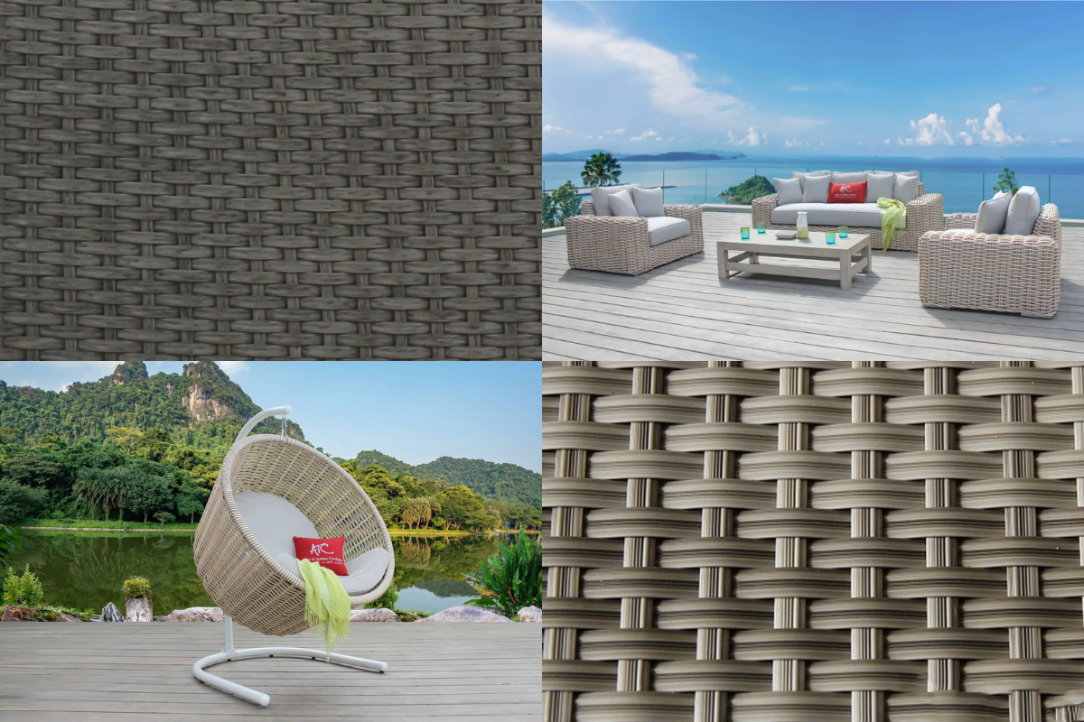 Luxury lounge furniture with resin wicker weave offering style and resistance to outdoor conditions