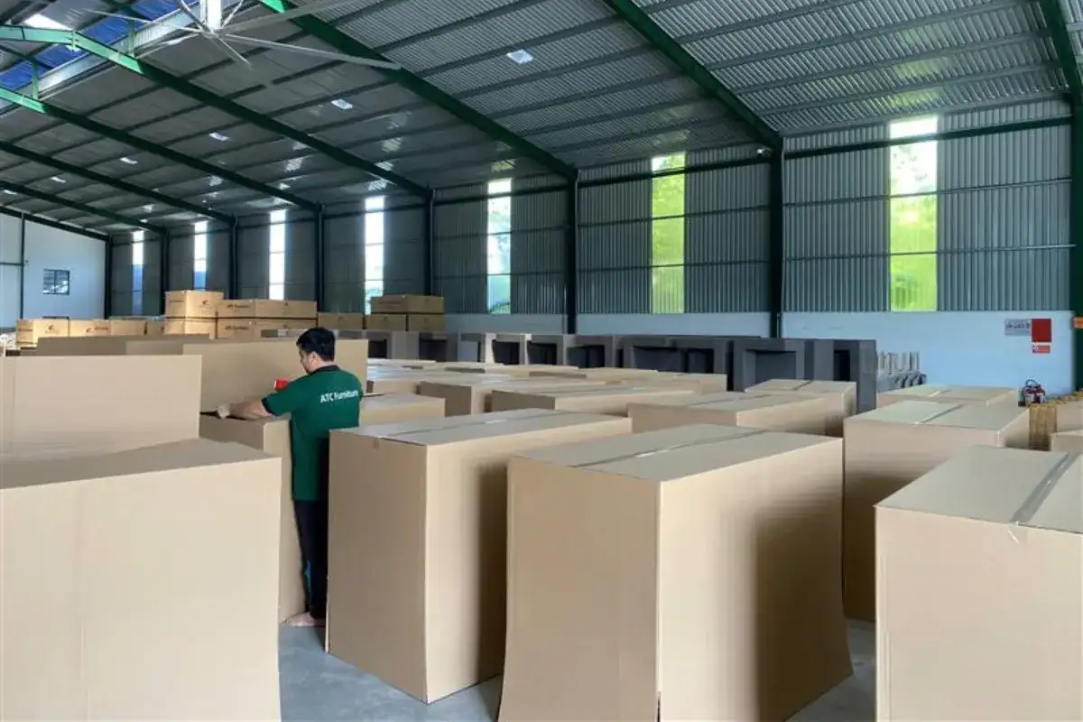 Outdoor furniture production and packaging at ATC Furniture factory