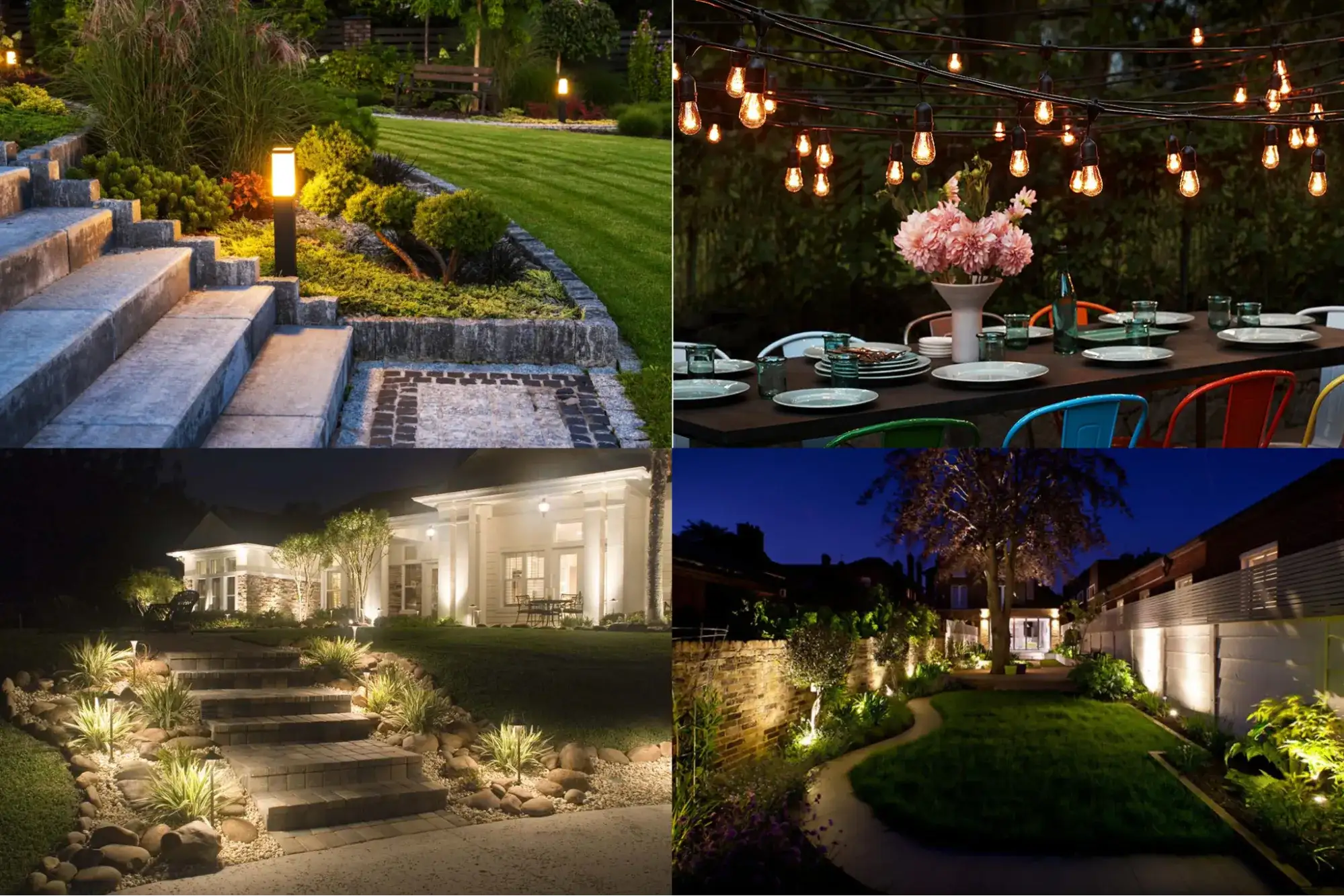 Đèn sân vườn làm từ mây nhựa mang ánh sáng ấm áp và phong cách tự nhiên.