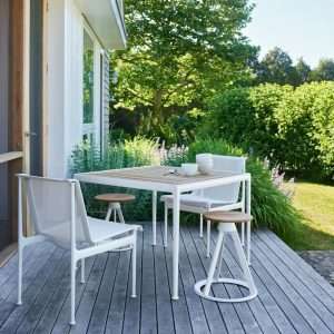 Outdoor patio furniture setup for small space