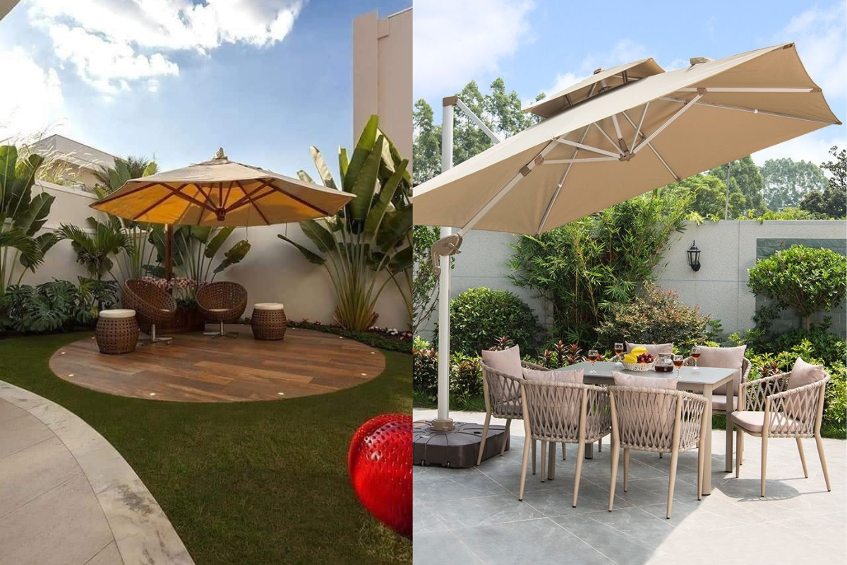 Dù ngoài trời vừa dùng để che nắng vừa dùng làm dụng cụ Decor sân vườn
