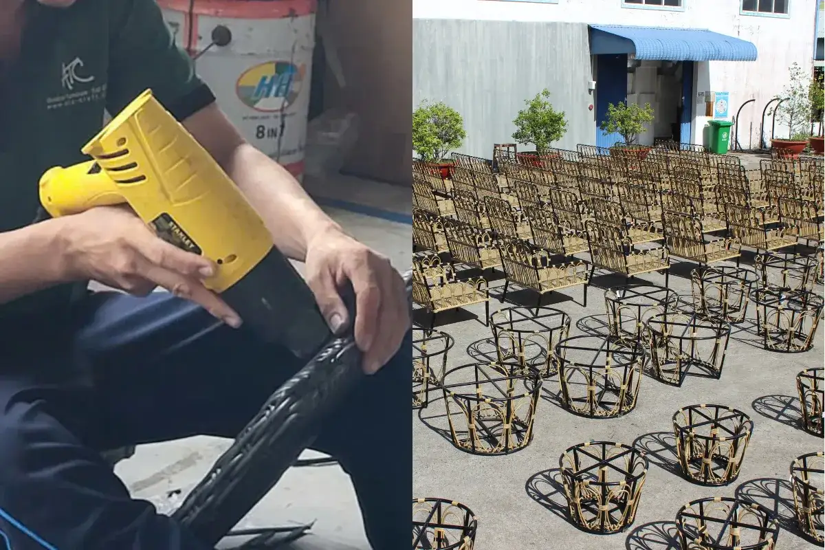 Vietnam outdoor furniture factory showcasing production capacity and craftsmanship