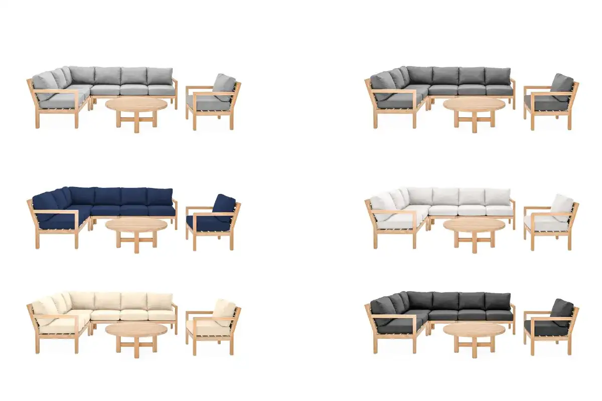 Outdoor performance fabric color options for commercial outdoor sofa cushions