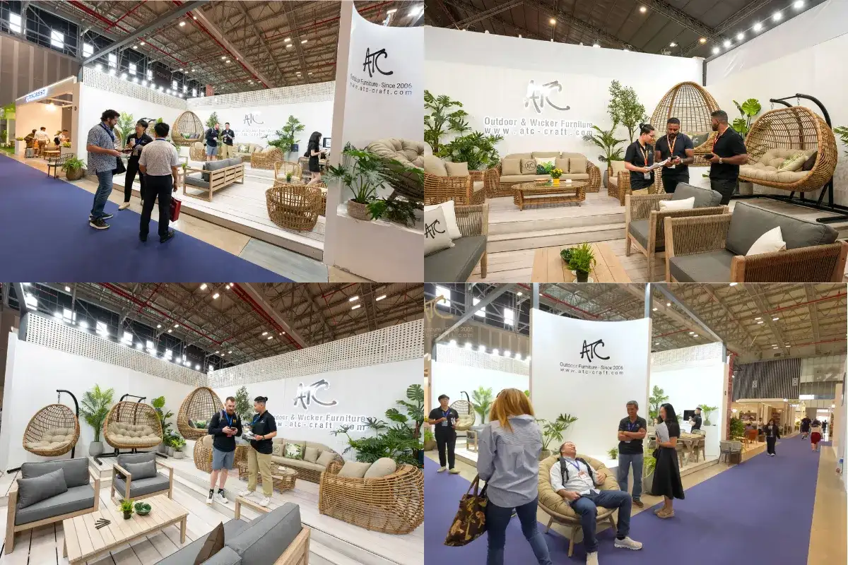 International buyers meeting ATC Furniture at a Vietnam furniture trade fair