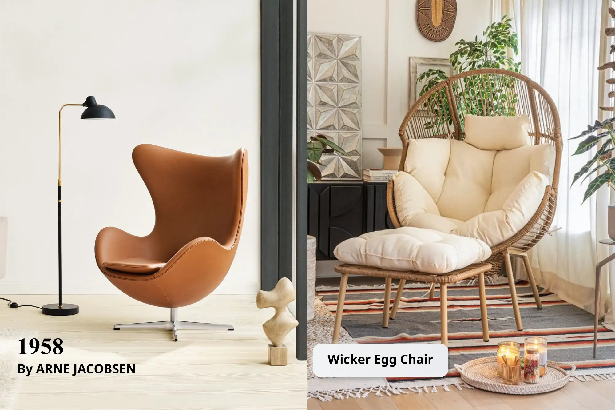 The Wicker Egg Chair is an evolved, eco-friendly version of the classic Egg Chair.