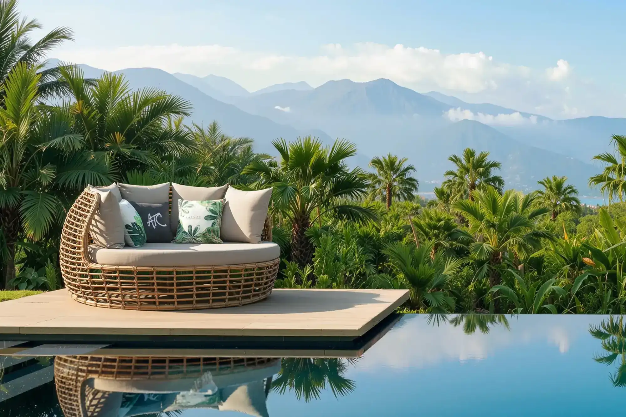 MONICA wicker sun lounger at ATC Furniture