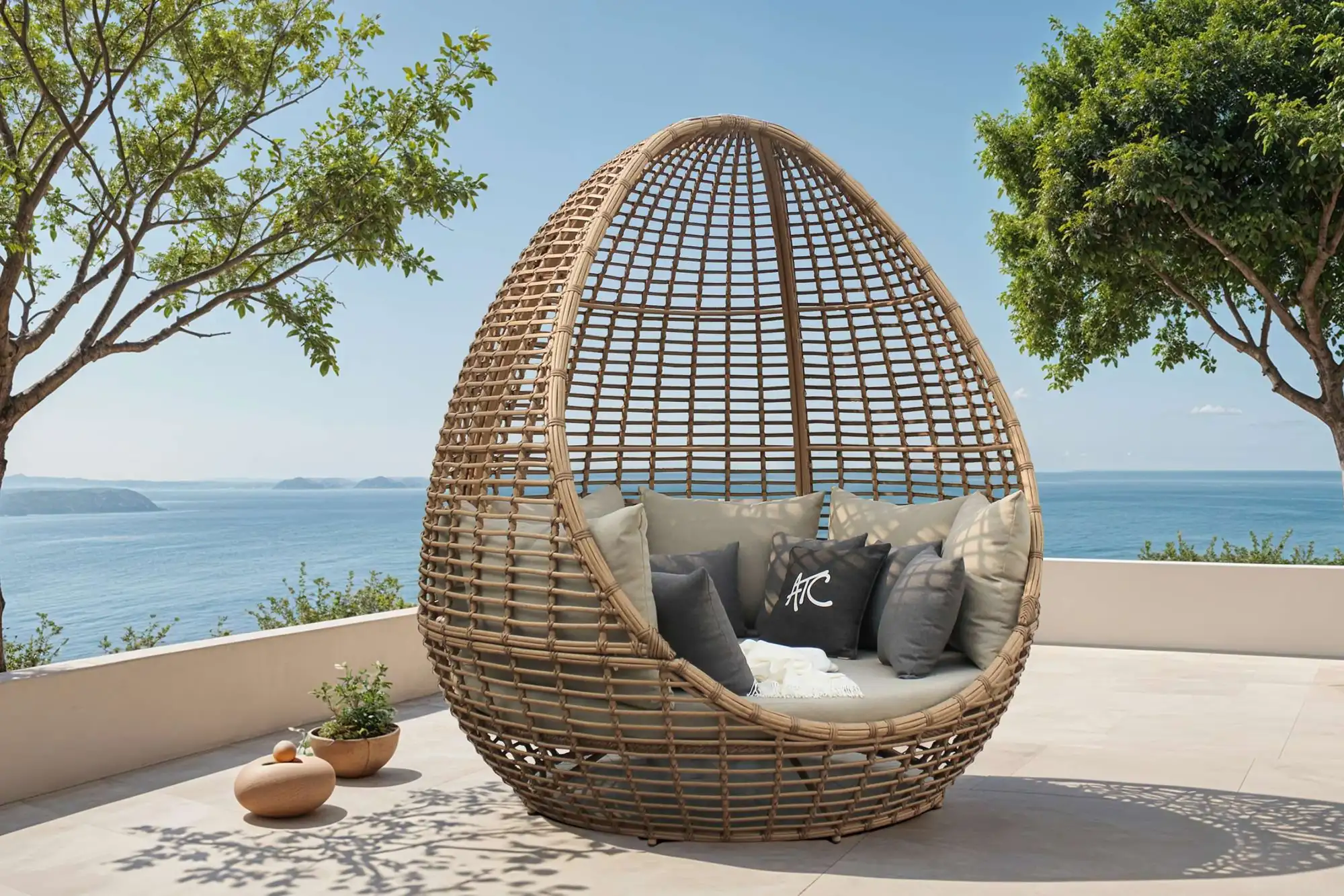 Ghế tắm nắng COCOON mây nhựa tại ATC Furniture