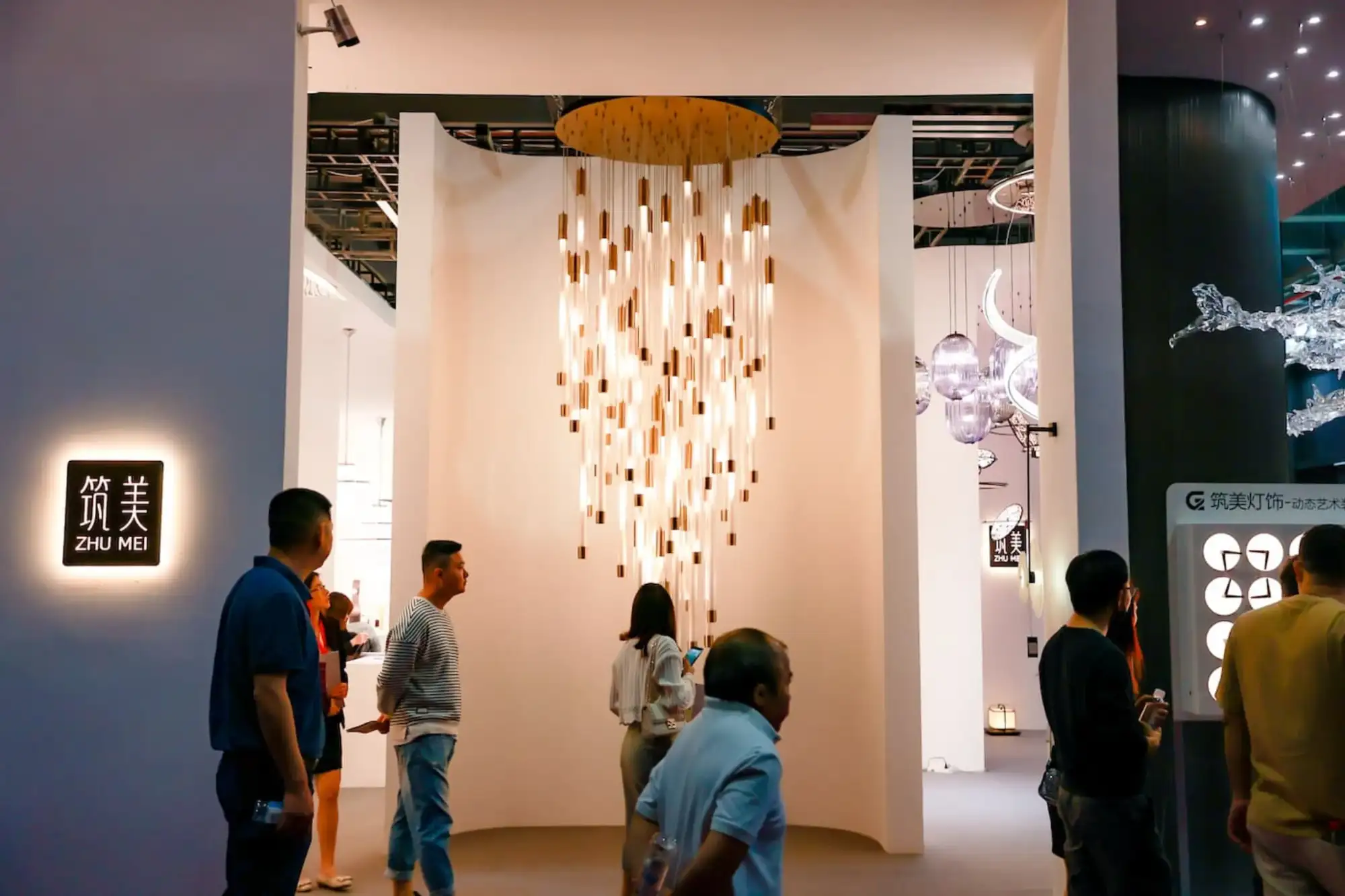 Design showcase area at CIFF highlighting decorative lighting and trend installations