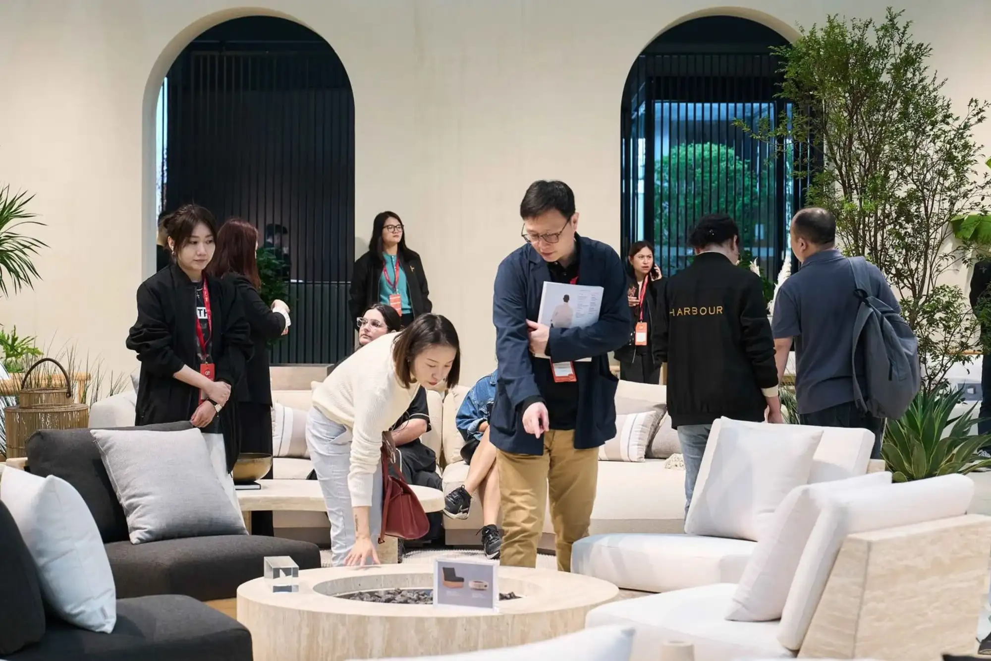 Buyers meeting export ready manufacturers at CIFF Furniture Fair exhibition booth