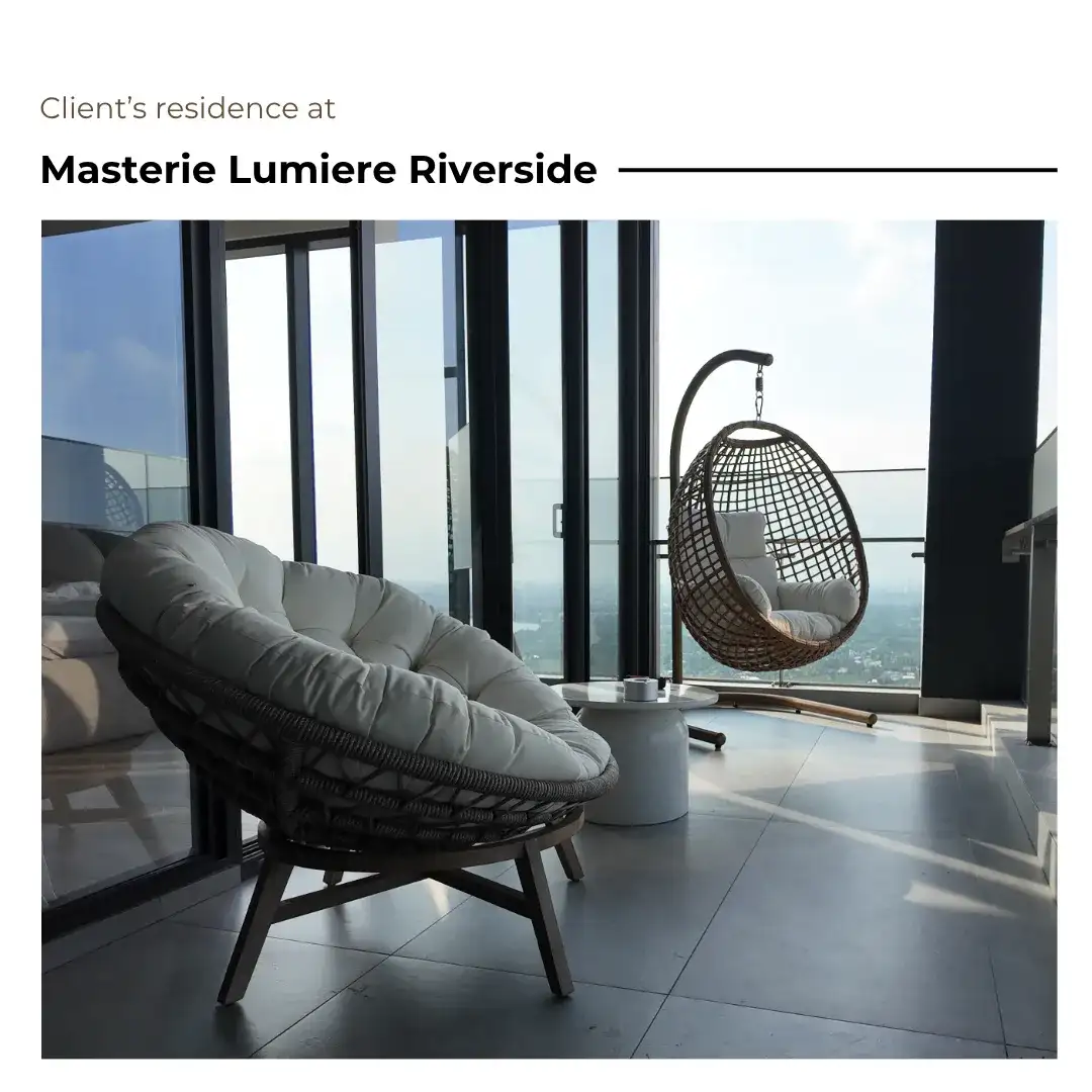 Solace Swing Chair Delivery in Masterie Lumiere Riverside