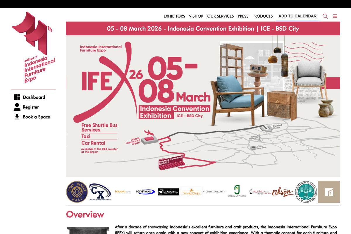 IFEX 2026 official website registration page for exhibitors and visitors at ICE BSD City 
