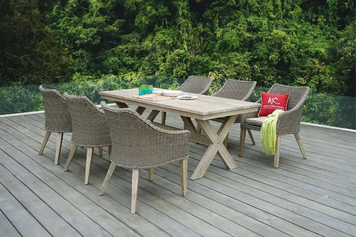 PINE bàn ghế ăn ngoài trời cao cấp được làm bằng nhựa tổng hợp HDPE cao cấp