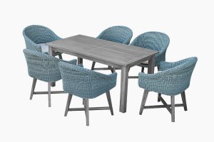 Wicker Outdoor dinning set and wooden table