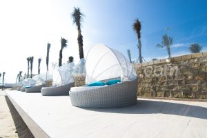 PE rattan sun lounger at Alma Oasis Resort