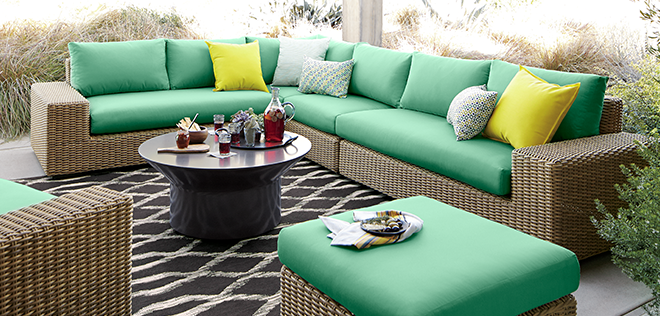 Synthetic wicker furniture are attractive outdoor features