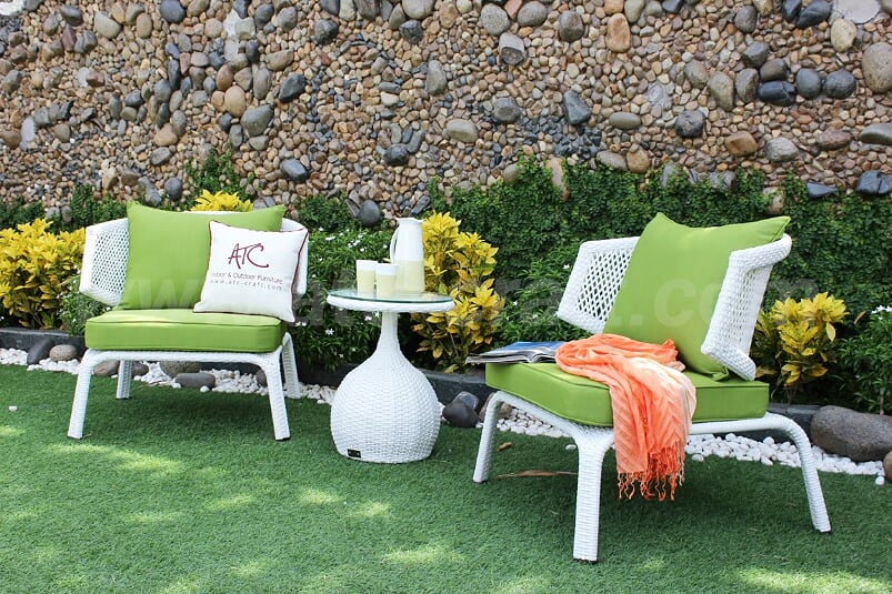 This patio wicker set is popular for outdoor spaces of all sizes