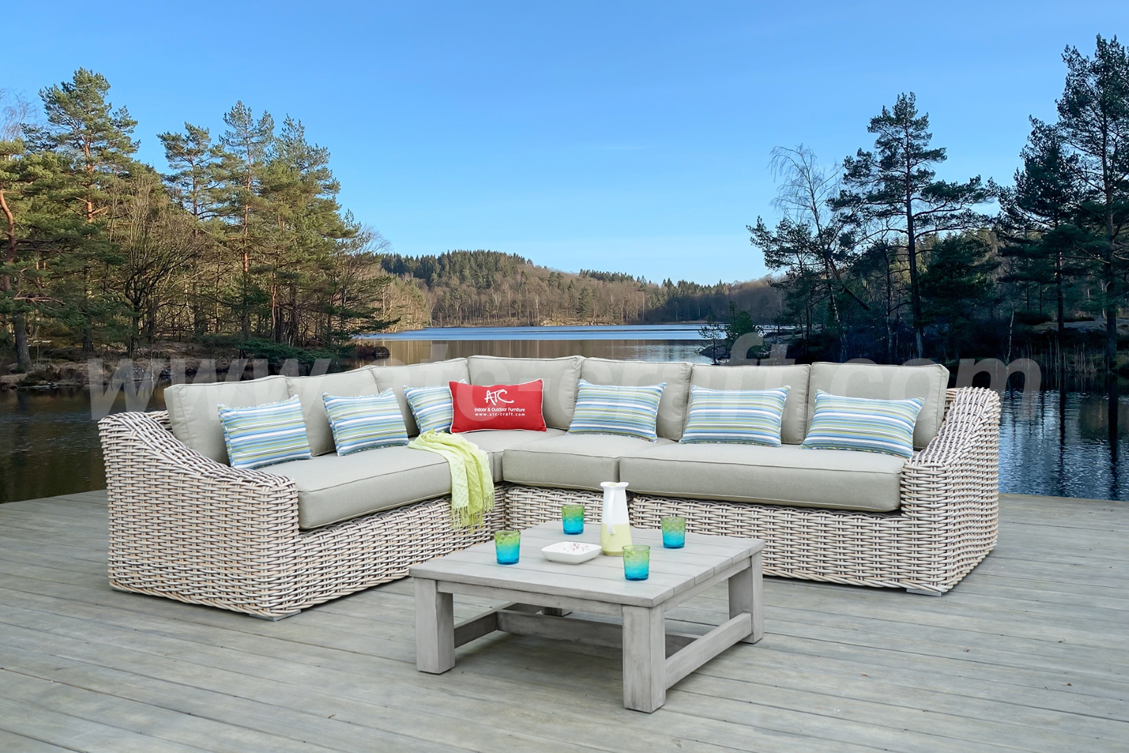 Outdoor Modern L Shaped Corner Sofa Set Rasf-180 | Atc Furniture