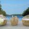 2022 Furniture Trends: Poly Bamboo Mini Sofa Set For Small Balcony