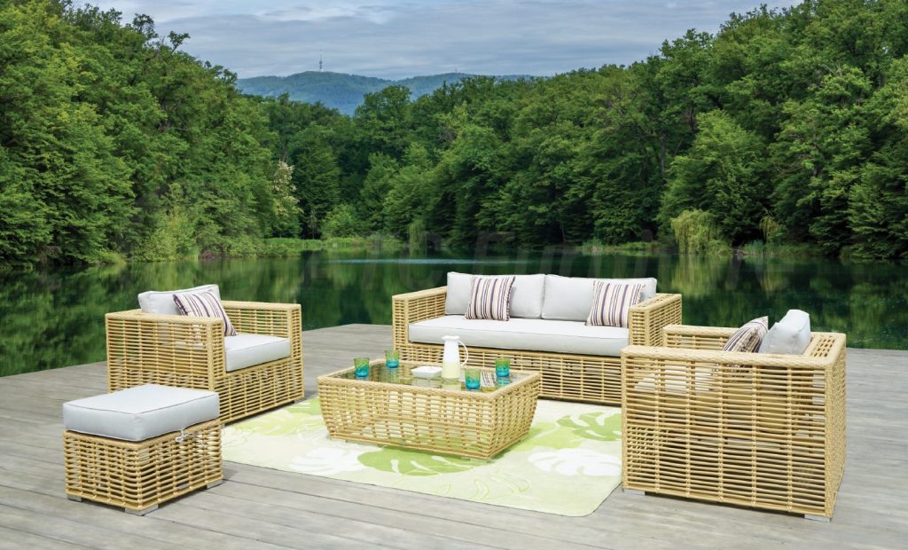3-1-1 outdoor bamboo woven sofa set