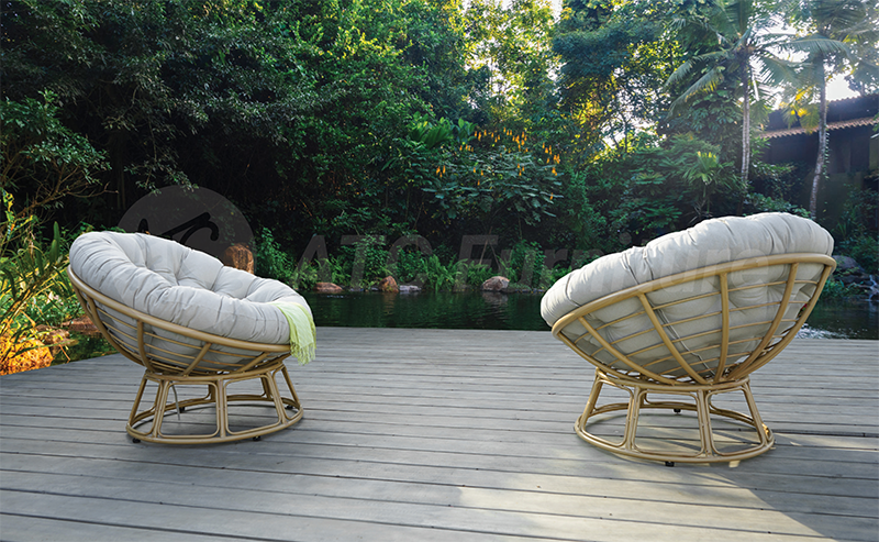 Outdoor papasan relaxation chair