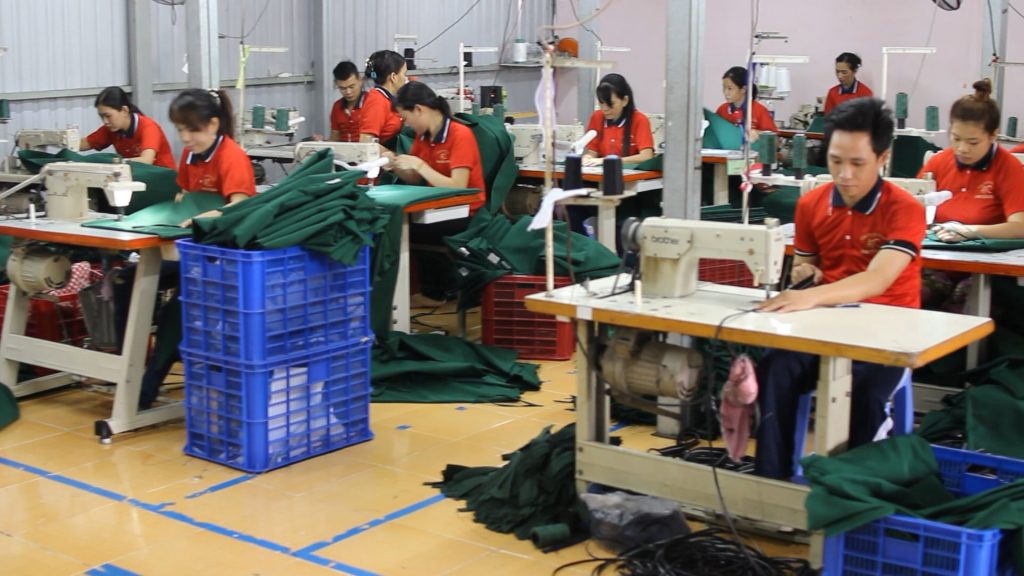 The cushion sewing area is also invested with a full range of specialized equipment for production