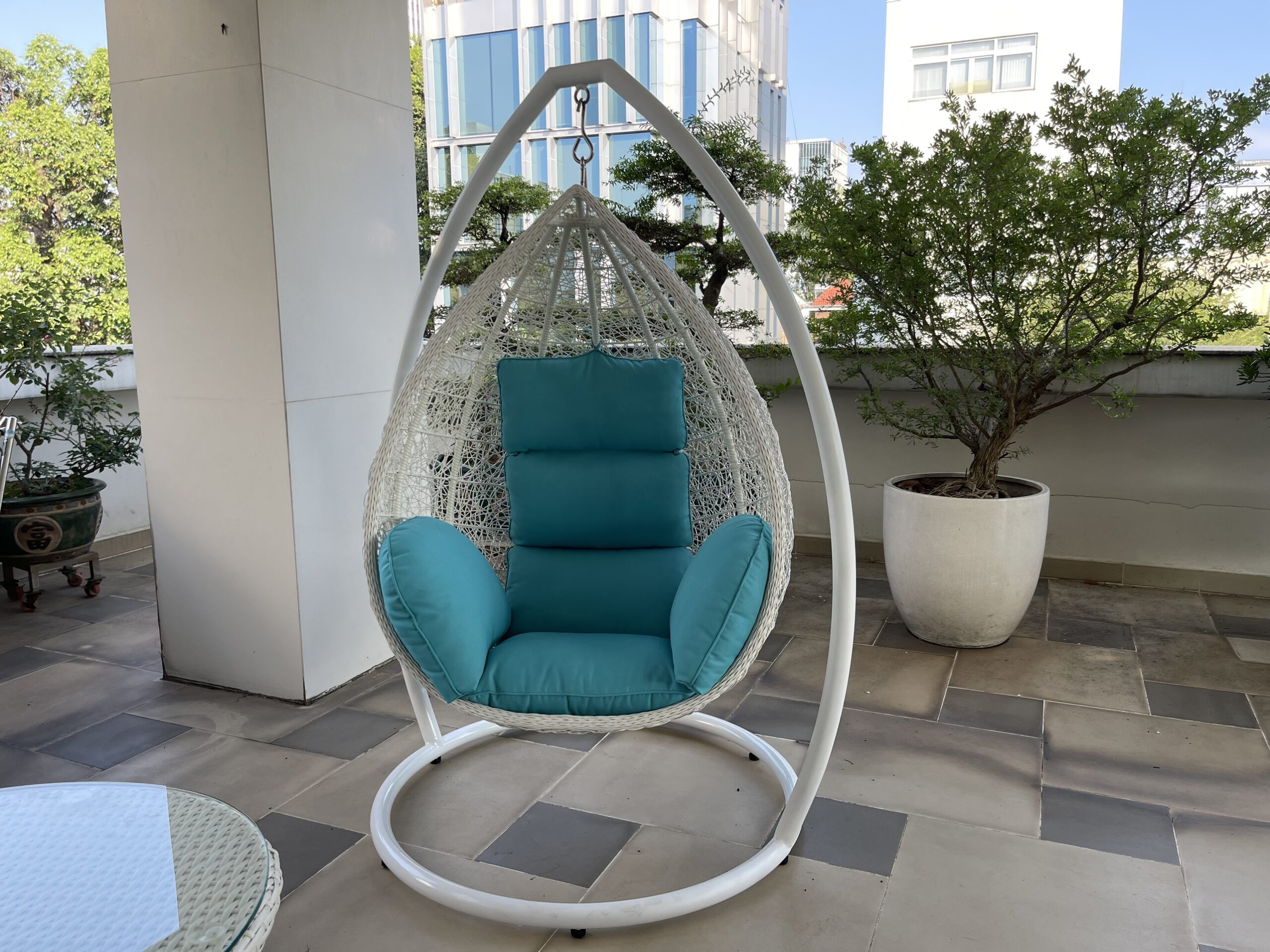 Relaxing resin rattan swing chairs