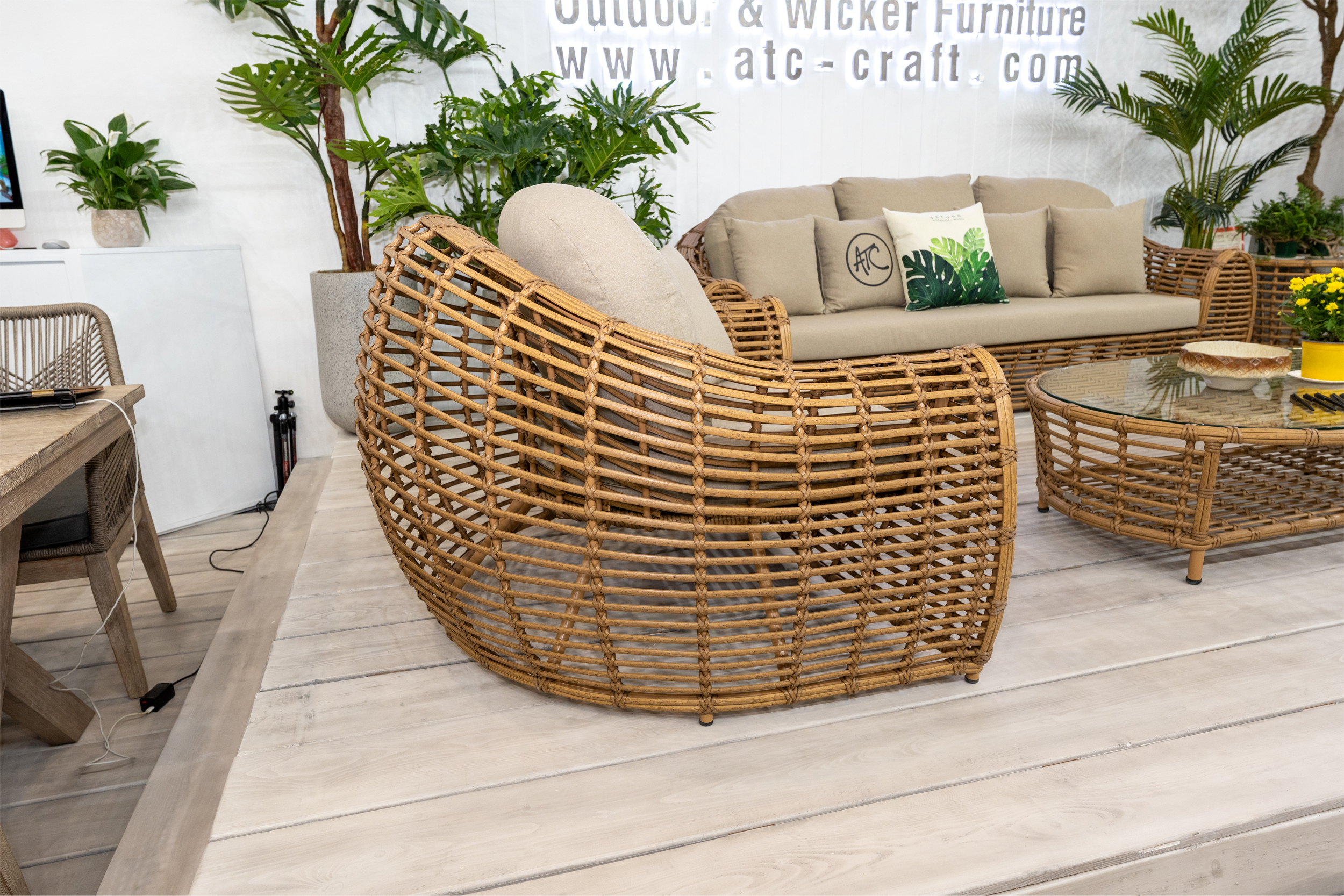 Sandra Outdoor Bamboo Sofa Set