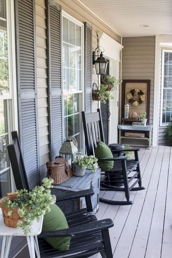 Small front porch with simple decoration