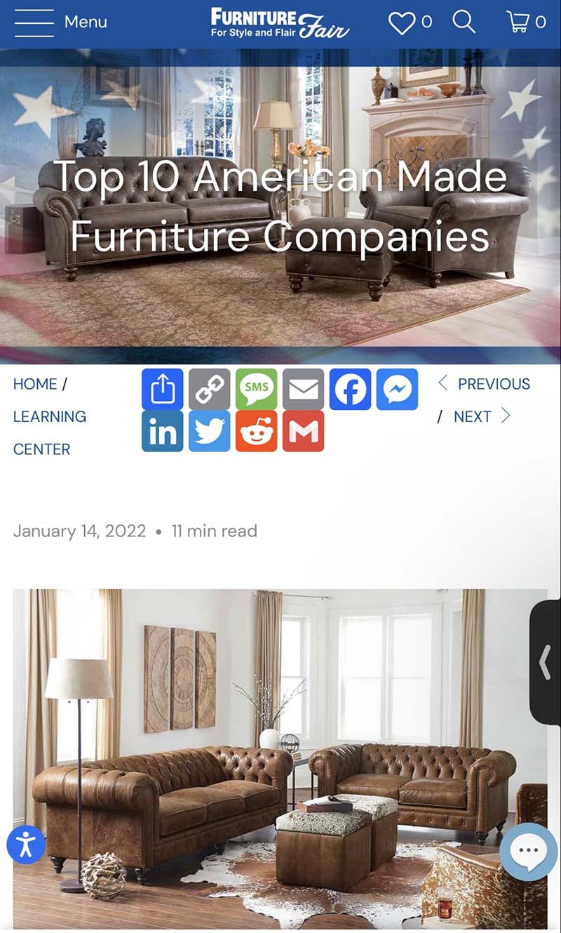 The news about top 10 American made furniture companies